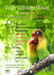 V&auml;&auml;rikate &Uuml;likool 16. m&auml;rts kell 13:00 Valga Muuseumis
