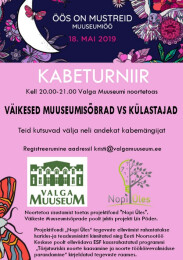 Kabeturniir 18.mail kell 20.00 Valga Muuseumi noortetoas