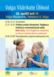 J&auml;rgmine V&auml;&auml;rikate &Uuml;likool toimub Valga Muuseumis 20. aprillil
