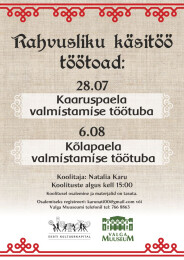 Kaaruspaela ja k&otilde;lapaela valmistamise t&ouml;&ouml;tuba&nbsp;&nbsp;